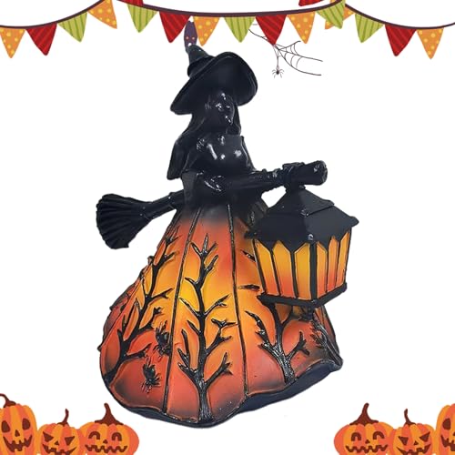 Lámpara de bruja de Halloween en resina para escritorio y decoración interior 2