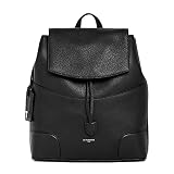 Le Tanneur, sac à dos à rabat, en cuir grainé, romy, femme, 2 poches plates, poche zippée, bretelles ajustables, porte étiquette amovible, fermeture à rabat aimantée, sac à dos de ville