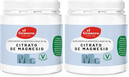 El Granero Integral - Citrato de Magnesio - 250 Gr - Apoyo al Sistema Nervioso y Muscular - Ayuda a Reducir la Fatiga Mental (Paquete de 2)