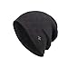 LIANGFANG Bonnet d'hiver pour homme - En tricot - Couleur unie - Pour l'automne et l'hiver - Coupe-vent - Chaud - Pour l'extérieur, Noir , taille unique