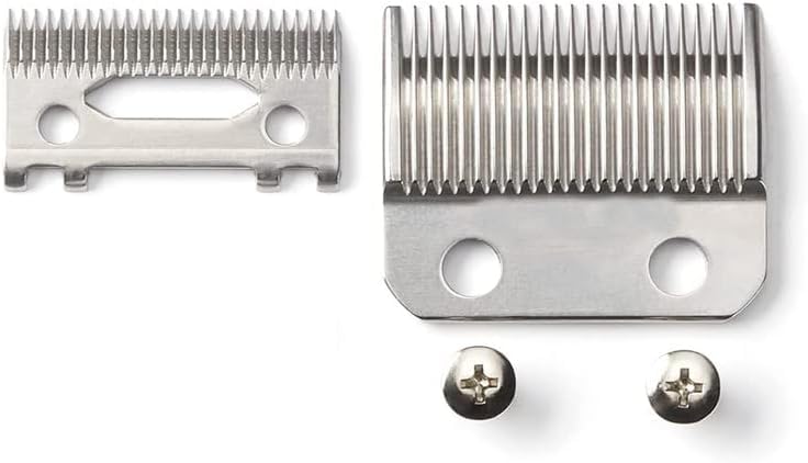 Replacement Taper Clipper Blades for BaBylissPRO FX870 / FXF880 / FX810 / FX825 / FX673N / FX870 / FX802G Hair Trimmer Clipper Blades Ultra Precise DLC Most 2-hole Systems Cutter Head Parts (Silvery)