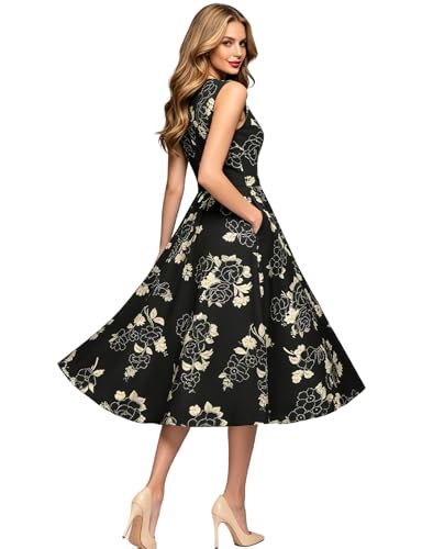 Image of Simple Flavor Women's Vintage Dress Sleeveless O-Neck Party Cocktail Dress