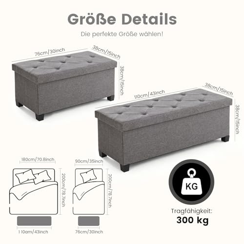 Coffre de rangement Sweetcrispy banc de rangement pliable pour optimiser l'espace - 4