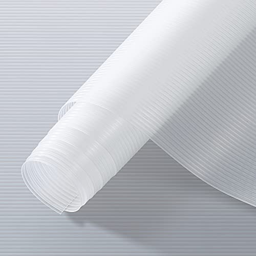 Puroma Shelf Liner, Non-Adhesive Cabinet Liner, EVA Refrigerator Mat Waterproof Kitchen Liner, 12 Inch x 20 FT Non-Slip Drawer Liner for Pantry Cupboard, Bathroom Shelves, Shoe Rack (Transparent)