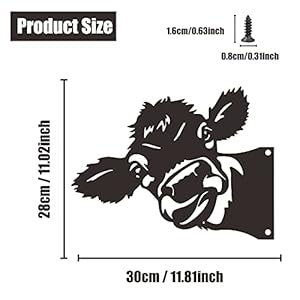 Peeping cow metal art farm garden decor garden fence decoration outdoor decoration for farmhouseyardlawn  urban country home decor