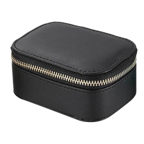BESPORTBLE 1pezzi Organizer Gioielli Portatile in Pelle Pu Portacollane e Portaorologio Scatola Espositiva Per Anelli e Altri Piccoli Oggetti Per Viaggio e Esposizione Nero