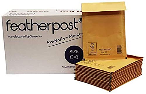 Image of Featherpost Padded Bubble Envelope Mailer Gold/Brown Internal Dimension 150mm x 215mm (Size C / 0, Pack of 50)