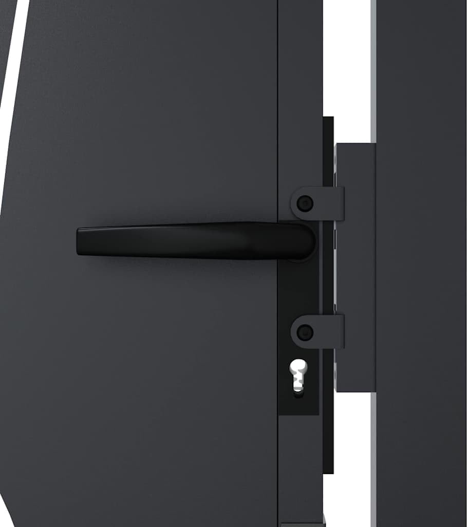 Refined Garden Gate Garden Door with Lockable Yard Gate Entrance Gate for Garden Patio Gate Fence Gate Garden Gate Anthracite 105 x 105 cm Steel Grass Design