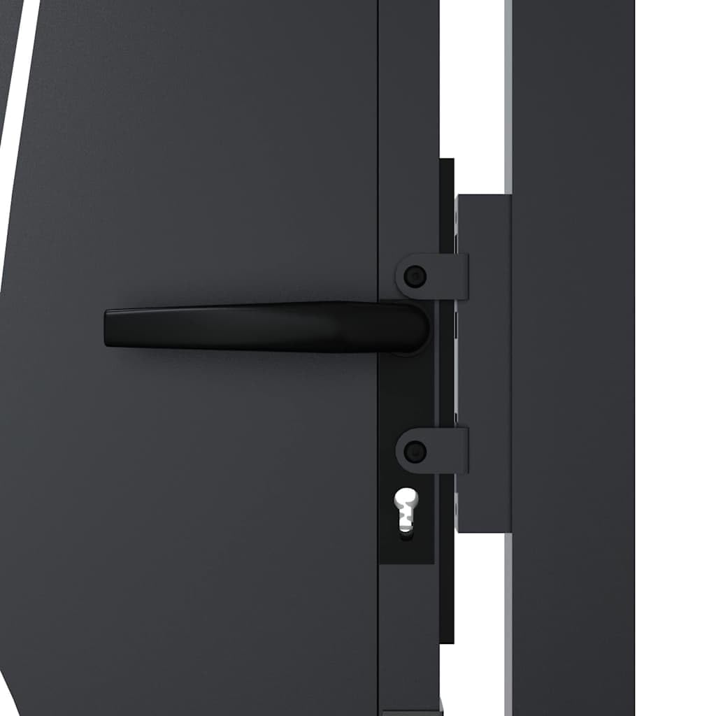 vidaXL Puerta de jardín Acero Gris Antracita diseño Hierba 100x100 cm, Puerta de Valla, Puerta de Exterior, Puerta de Metal, Puerta de Seguridad