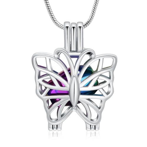 Cremation Jewelry Butterfly Urn Necklace for Ashes Butterfly Pendant Cremation Keepsake Necklace for Women Jewelry