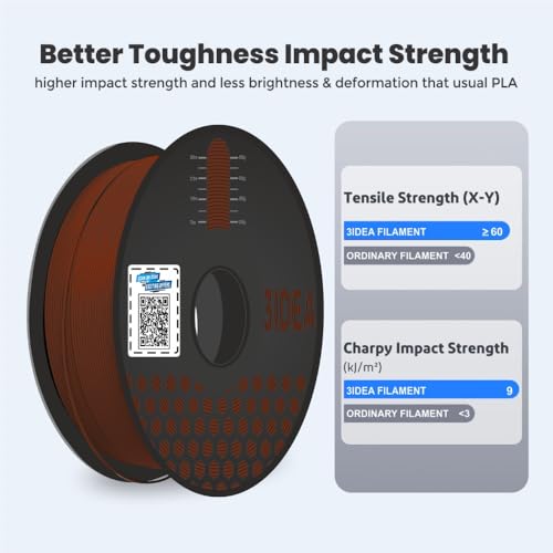 Image of 3Idea Premium PLA+ Brown 3D Printer Filament 1.75mm Dimensional Accuracy + /- 0.03mm Net Weight- 1 KG