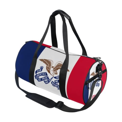 Bolsa de gimnasio ligera con bolsillo interior y diseño de la bandera de Iowa