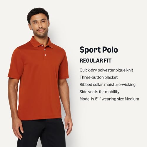Image of Amazon Essentials Men's Regular-Fit Quick-Dry Short-Sleeve Golf Polo Shirt