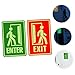 Mikikit Luminous Indicator Sticker Night Vision Exit Sign Photoluminescent Wall Decal No Tools Install Safety Exit Sign for Bedrooms Living Rooms