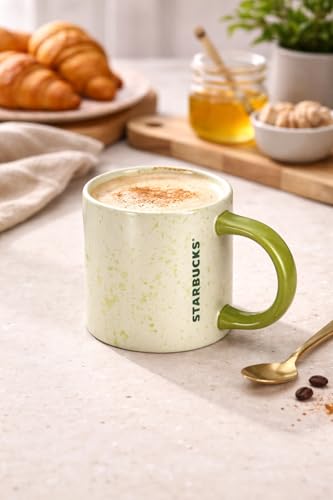 Taza cerámica Starbucks Matcha Splatter 12 oz verde miniatura 2