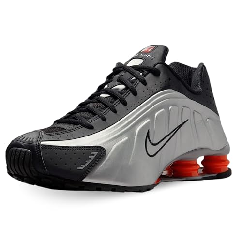 Metallic Silver & Black Nike Shox R4 with Picante Red & Metallic Silver Accents by Nike