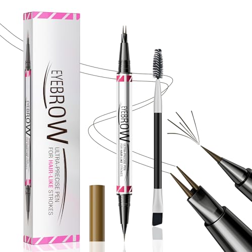 Microblading Eyebrow Pen, Dual Ended Eyebrow Pencil with 2 Micro-Fork-Tip