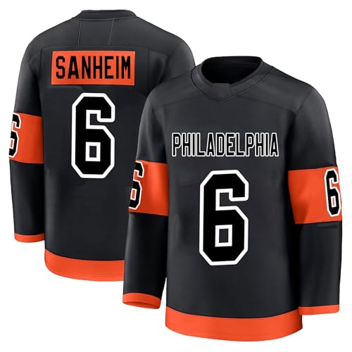 Travis Sanheim Jersey Mens/Women/Youth Stitched for Sports Fan Black No Brand/Logos
