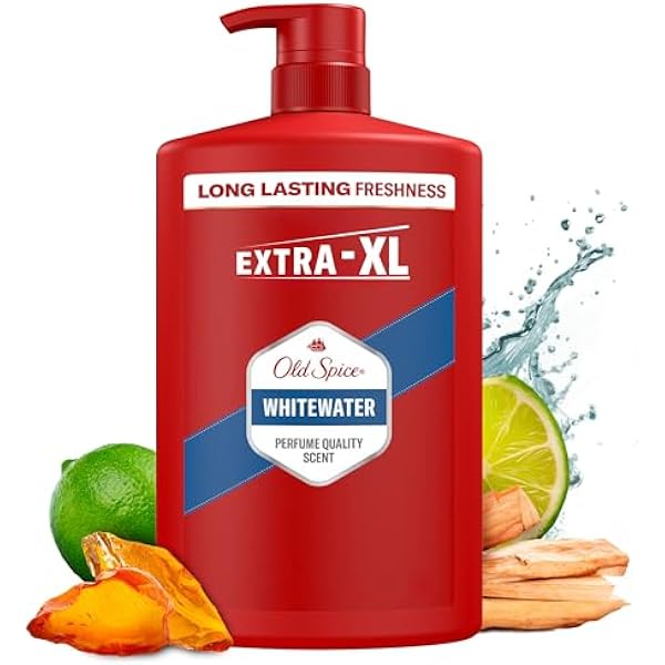 Old Spice Whitewater Żel pod prysznic i szampon dla mężczyzn 1000ml uniwersalna formuła 3 w 1 do mycia ciała włosów i twarzy długotrwała świeżość głębokie oczyszczanie