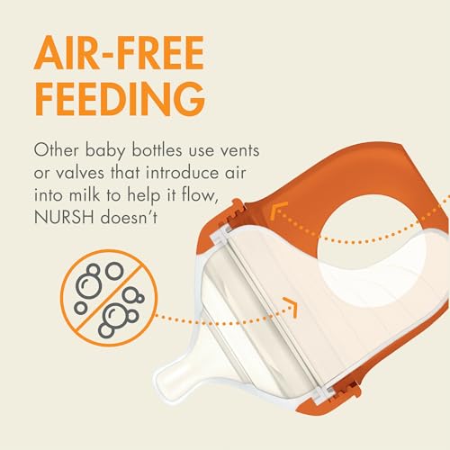 Image of Boon Nursh Reusable Silicone Pouch Baby Bottles - Slow Flow Nipple - Silicone Baby Bottle Pouch and Nipple - Baby Feeding Essentials - Speckle - 0-3 Months - 3 Count - 4 Ounce (Pack of 12)