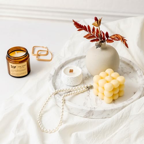 Plateau en marbre pour parfum et bougies : déco de chambre - 5