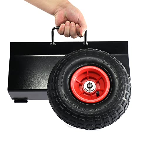 Heavy Duty Panel Dolly, Extended Model Slab Dolly W/Handle & 2 10" Pneumatic Wheels 600Lbs Capacity For Drywall Sheet Heavy Appliance & Material Handling All Terrain Moving Cart Panel Dolly - Black #TOP6