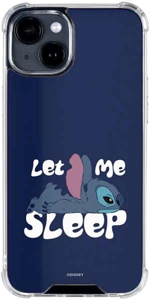 Skinit Clear Phone Case Compatible with iPhone 15 Plus - Officially Licensed Disney Lilo and Stitch Stitch and Angel Design