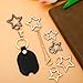 6Pcs Stars Carabiner, Zinc Alloy Star-Shaped Carabiner Keychain, Heavy Duty Spring Snap Hook Keyring Clip for Outdoor Camping Hiking Fishing, Rust-Proof & Corrosion-Resistant Multi-Size Star Keychain
