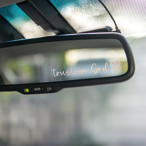 Image of Miarita 3X Trust in God Rearview Mirror Decal, Vanity Mirror Stickers, Rear View Mirror Sticker, Car Mirror Stickers (Trust in God Pastel)