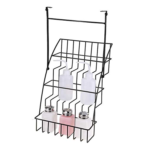 GOTOTOP Cabinet Spice Rack3-Tier Large Capacity Coated Iron Hanging Kitchen Storage Shelf Elevated Spice Jars Bottles Rack Kitchen Home Storage Shelf Organizer Black