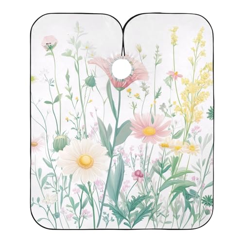 Hezely Wildflowers Hair Dye Cape, Barber Cape for Adults,Waterproof Salon Cape,Waterproof Hairdressing Styling Hair Cutting, 65