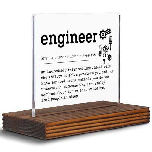 Lustiges Ingenieur-Schild, transparent, dekoratives Schild, Wertschätzungsingenieur, Geschenk, Ingenieurgeschenk, Vatertagsgeschenk, Büroschreibtisch, Dekoration, Plaketten EDC16