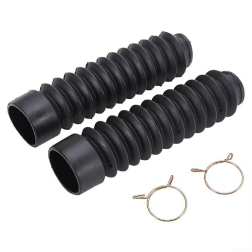 Yhenlovtt Paquete de 2 amortiguadores de goma para horquilla delantera de motocicleta, 200 x 45 mm, para la mayoría de los modelos, color negro, compatible con protección de suspensión delantera