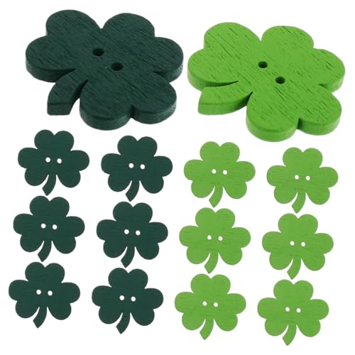 VALICLUD 50 Piezas Botones de Madera Shamrock para Decoraciones de San Paquete para Manualidades