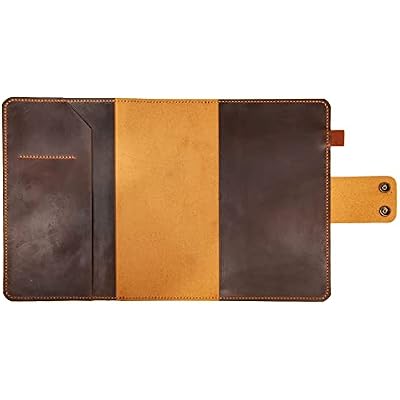 Personalized Genuine Distressed Leather Composition Notebook Cover, 10in 8in Size; Gift For Men & Women'S, Vintage Rustic Leather Cover Portfolio For Composition, Customized Gift