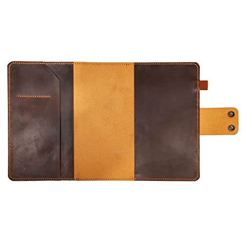 Turbosnail Personalized Genuine Distressed Leather Composition Notebook Cover, 10In× 8In Size; Gift For Men & Women's, Vintage Rustic Leather Cover Portfolio For Composition, Customized Gift #TOP1