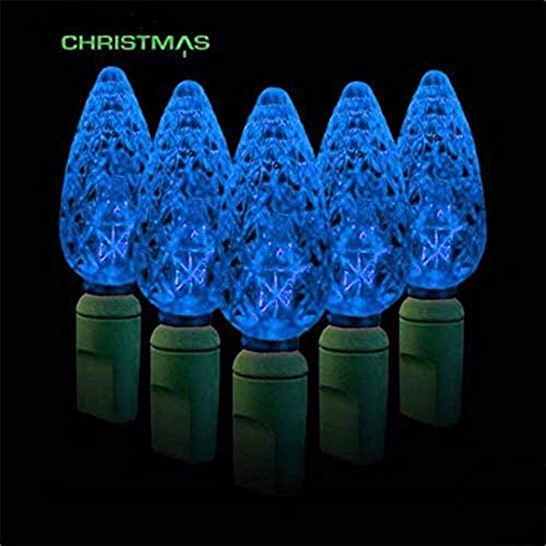 AIDDOMM LED Christmas Lights 70 Counts C6 Bulbs, for Outdoor and Indoor, Blue