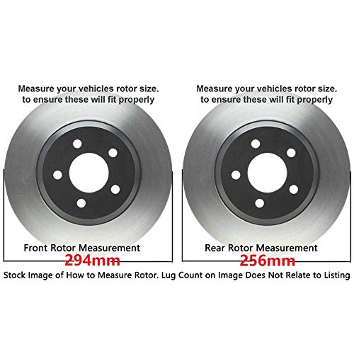 Image of Detroit Axle - Brake Kit for Ford Taurus Mercury Sable Lincoln Continental Drilled & Slotted Brake Rotors Replacement Ceramic Brakes Pads Front and Rear