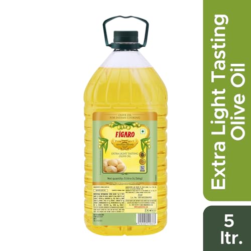 Image of Figaro Extra Light Tasting Olive Oil- Ideal for All Indian Cooking- Suitable for Deep Frying- Imported from Spain- 5L (Pack of 3)