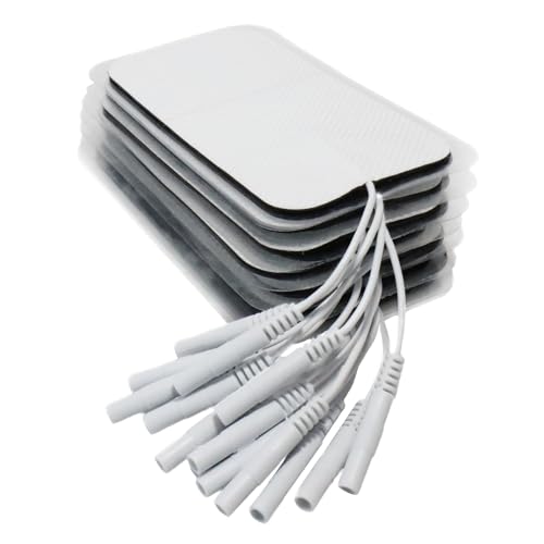 FunnAura - FunnAura 12 Pcs Large Electrode Tens Machine Pads, 2x4 Inch Self-Adhesive Tens Pads Replacement for 2mm Pin Electrotherapy