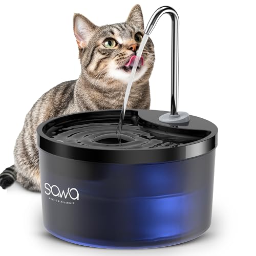 SAWA Cat Water Fountain 3.2L/108oz Cats Fountains for Drinking Pet Water Fountain for Cats Indoor Automatic cat water Dispenser with 2 Flow Modes kitty Spout Fountains for Cats Dogs