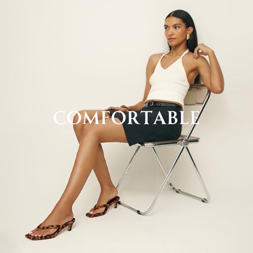 Uacllcau Kitten Heels Sandals for Women Square Open Toe Flip Flops Strappy Heels for Women Sandals Slides2