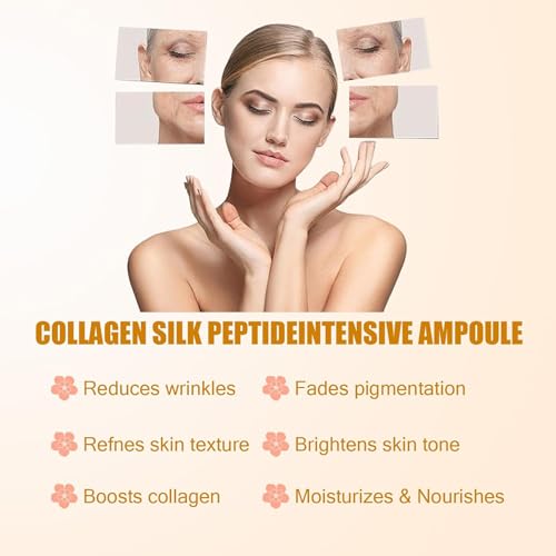 EHAUTO Collagen Silk Peptide Intensive Lifting Ampoule – Facial Serum with Deep Collagen & Silk Peptides, Firming, Hydrating & Smoothing Anti-Aging Serum for Face