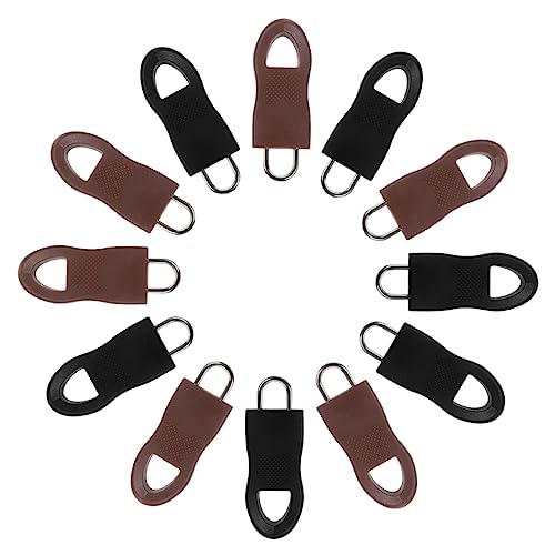 KALLORY 24pcs Zipper Pulls for Clothing Bags Multipurpose Repair Pull Tabs Alloy Rubber Zipper Heads Easy Installation