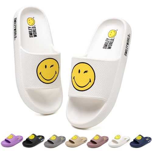 ZHPTO SmileyWorld® Chaussures Homme et Femme Pantoufles de Douche été Antiderapant Séchage Rapide Léger Pantoufles de Nuage Unisex Bain Piscine Plage...