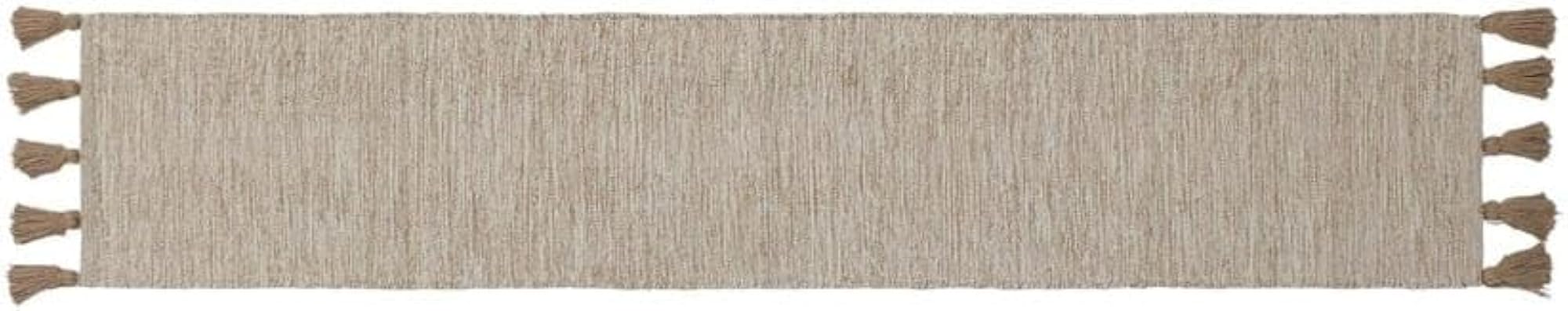 Beige Kundan Cotton Table Runner, Elegant Table Decor