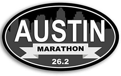 JR Studio3x5 inch Oval Austin Marathon 26.2 Sticker (Texas tx Run Running Race) Vinyl Decal Sticker Car Waterproof Car Decal Bumper Sticker