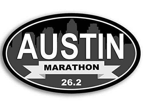 JR Studio3x5 inch Oval Austin Marathon 26.2 Sticker (Texas tx Run Running Race) Vinyl Decal Sticker Car Waterproof Car Decal Bumper Sticker