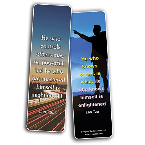 Creanoso Lao Tzu Quotes Bookmarks (30-Pack) – Daily Inspirational Card Set – Interesting Book Page Clippers – Great Gifts For Kids And Teens #TOP6