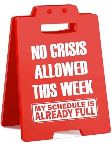 Funny Office Cubicle Decor No Crisis Allowed Desk Sign Humorous